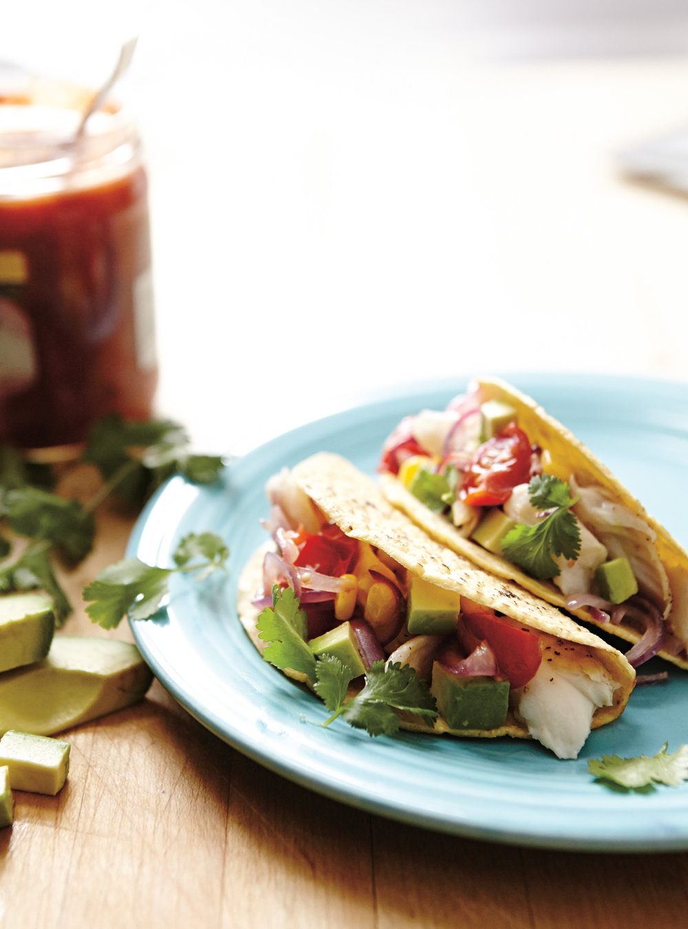 Tacos au poisson sur la plaque